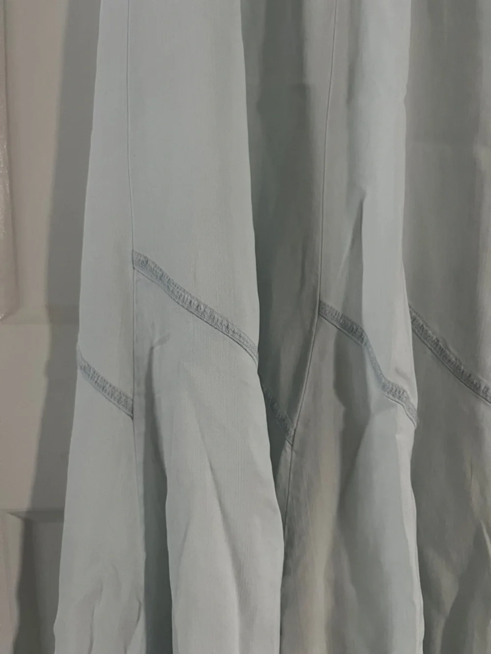 Chelsea & Theodore Powder Blue Midi Chambray Skirt - Picture 4 of 6